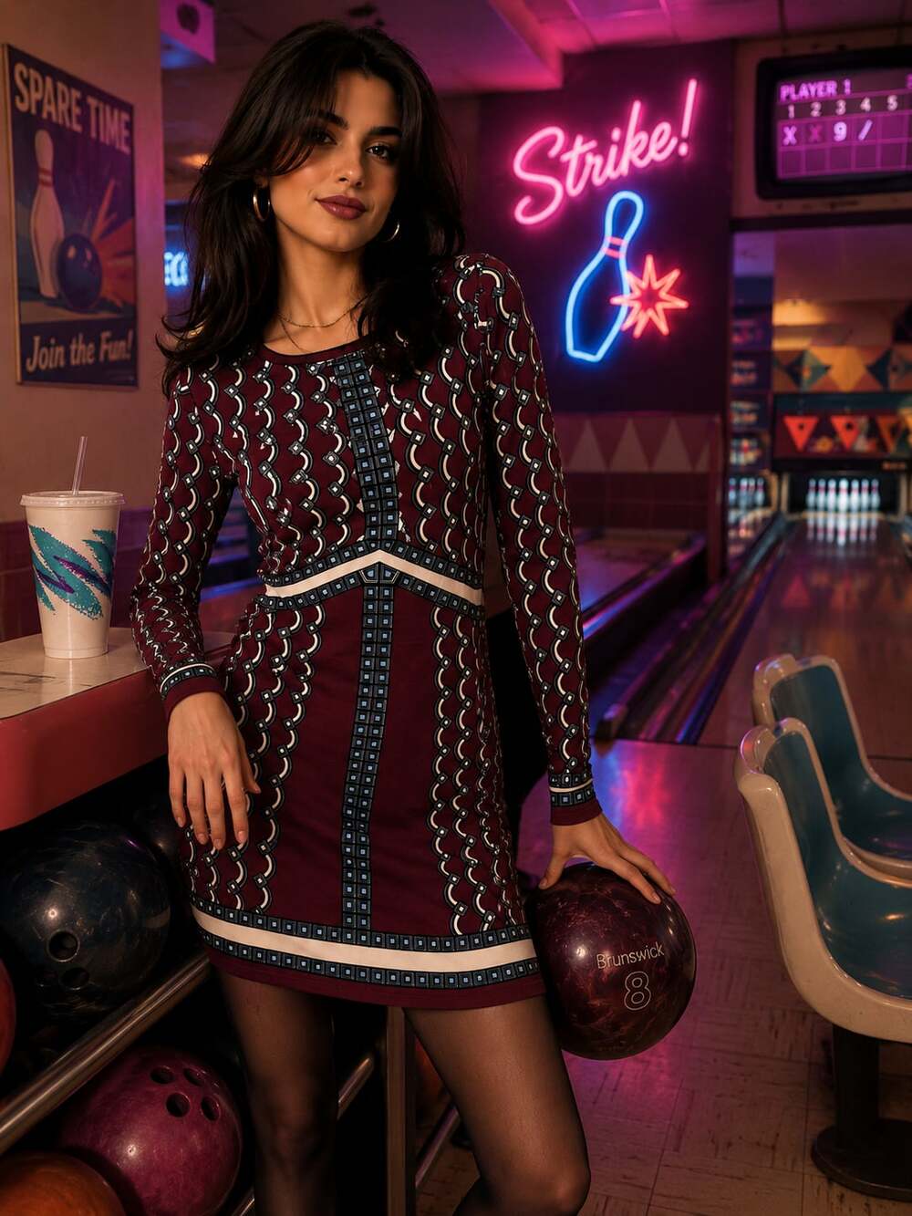 Max Studio Women's Geometric Print Dress Sz.XS